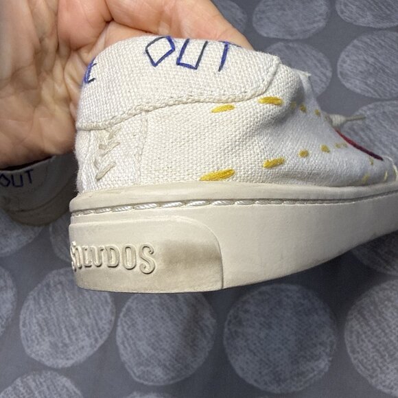 Soludos x Lockhart Embroidery Embroidered Sun Rainbow Sneaker Sz 7 - Picture 16 of 16